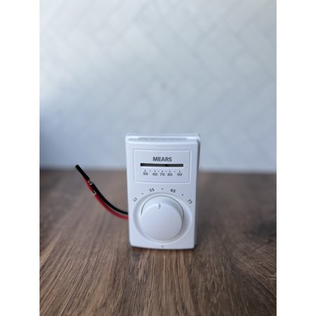 MEARS White Double Pole Heat Control w/thermometer, Double Pole, WHITE with thermometer M601W-WT